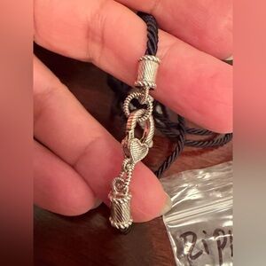 JUDITH RIPKA STERLING SILVER CORD NECKLACE, 35"